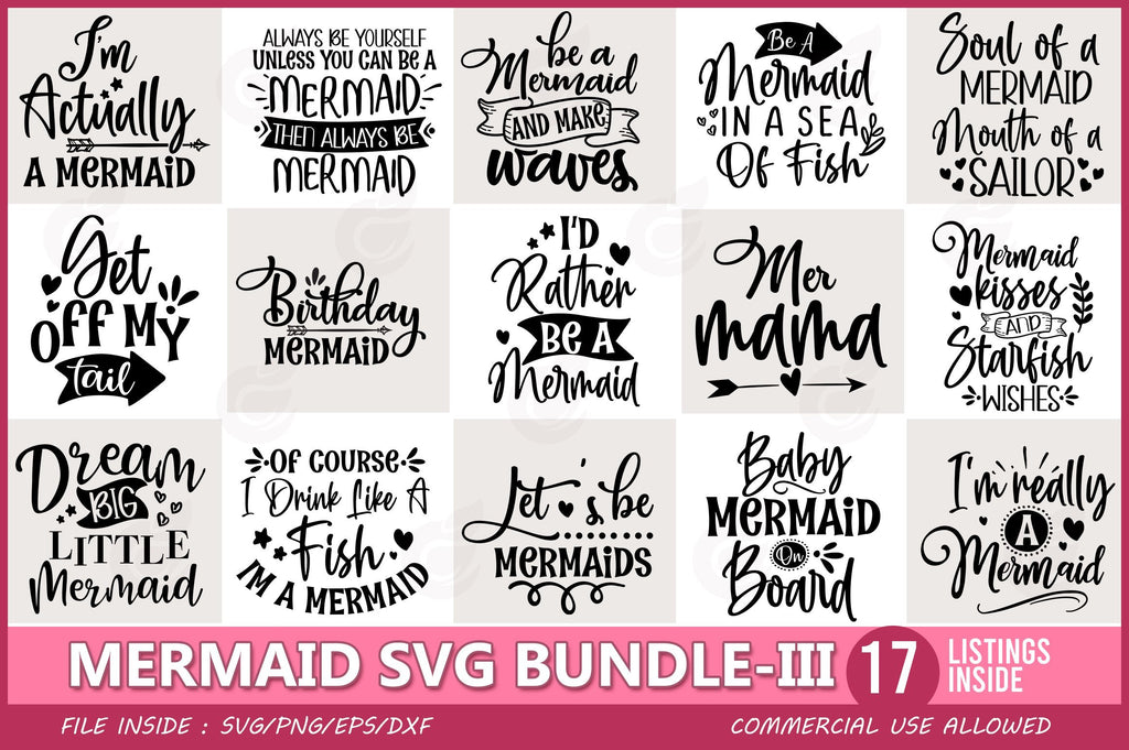 Mermaid SVG Bundle - So Fontsy