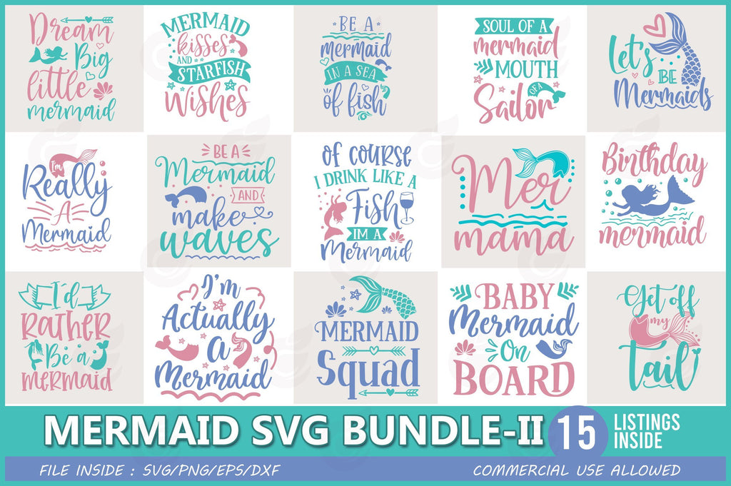 Mermaid SVG Bundle - So Fontsy