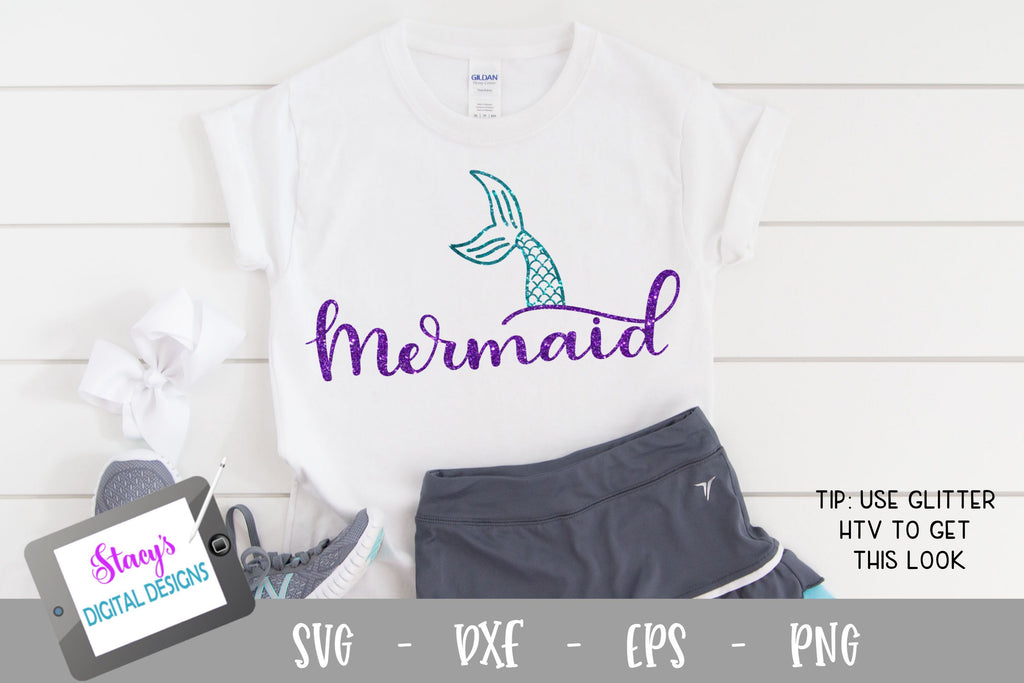 Mermaid SVG - Mermaid Tail Cut File, handlettered - So Fontsy