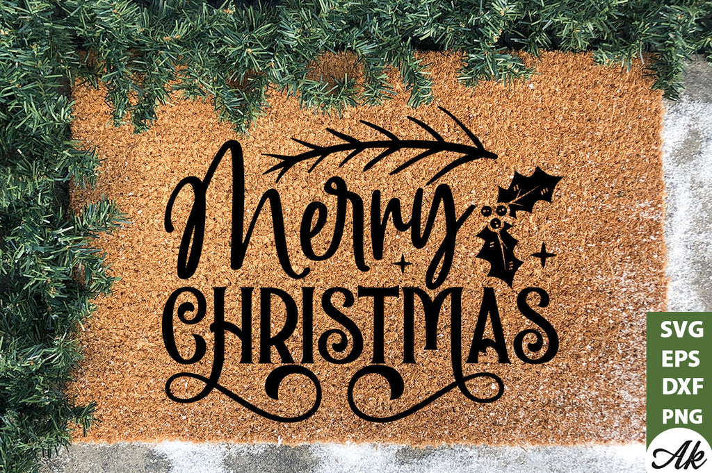 Merry Christmas Santa Doormat, Santa Claus Welcome Mat, Festive