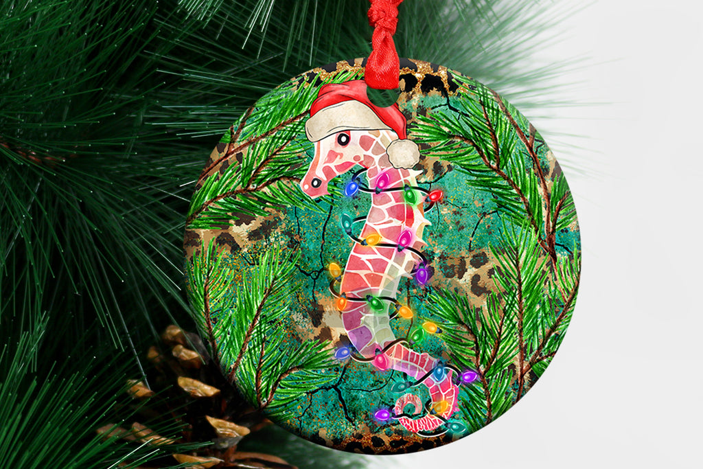 Merry Christmas Hippocampus Png Christmas Ornament Sublimation Design Hippocampus Christmas Song