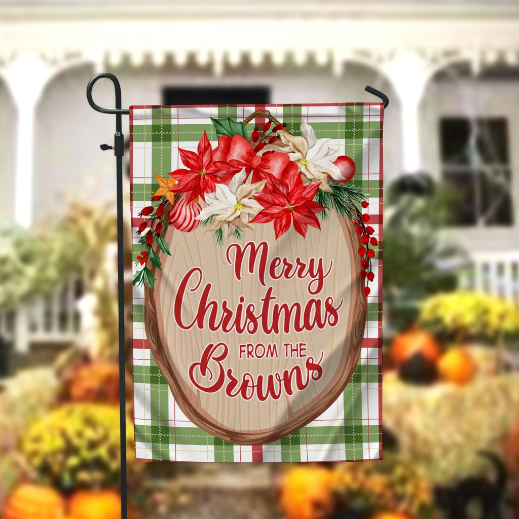 Merry Christmas House Flag, 12x18 Garden Flag Sublimation, Personalized