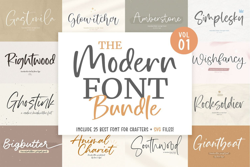 Modern Handwritten Font Bundle - Vol 1 - So Fontsy