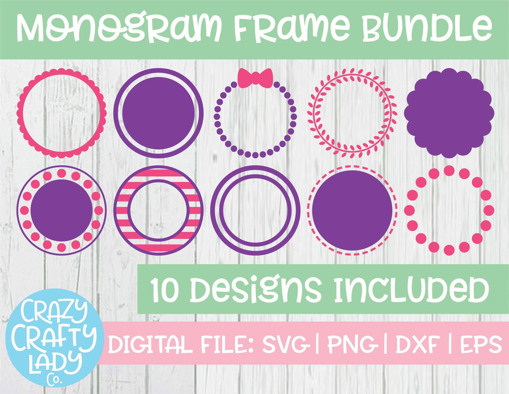Monogram Frame SVG Cut File Bundle - So Fontsy