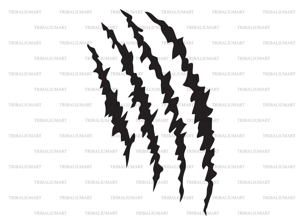 Monster Claw Marks Scratch. Cut files for Cricut. Clip Art silhouettes (eps,  svg, pdf, png, dxf, jpeg). - So Fontsy
