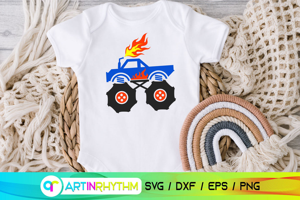 Birthday Monster Truck Svg - Birthday Shirt Svg - So Fontsy