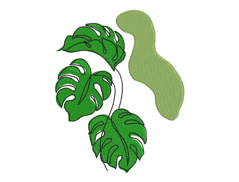 Monstera Leaf 4 (Tropical Leaf) Machine Embroidery Design - So Fontsy