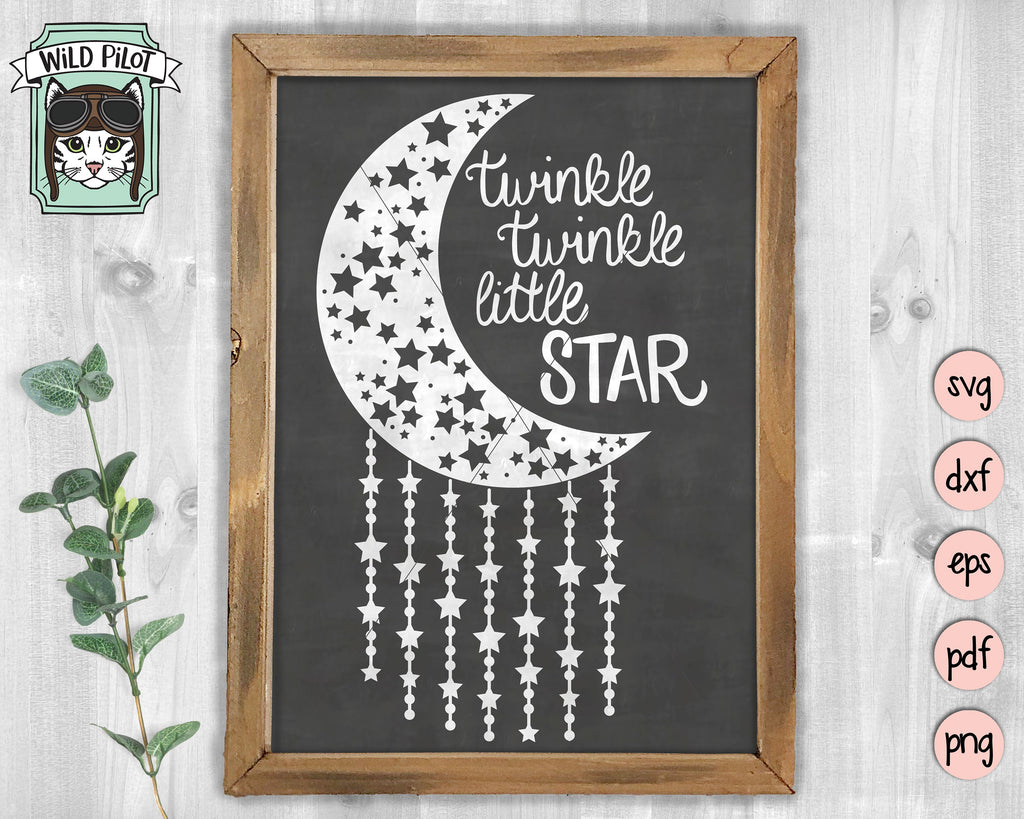 Free Moon and Stars SVG Cut File