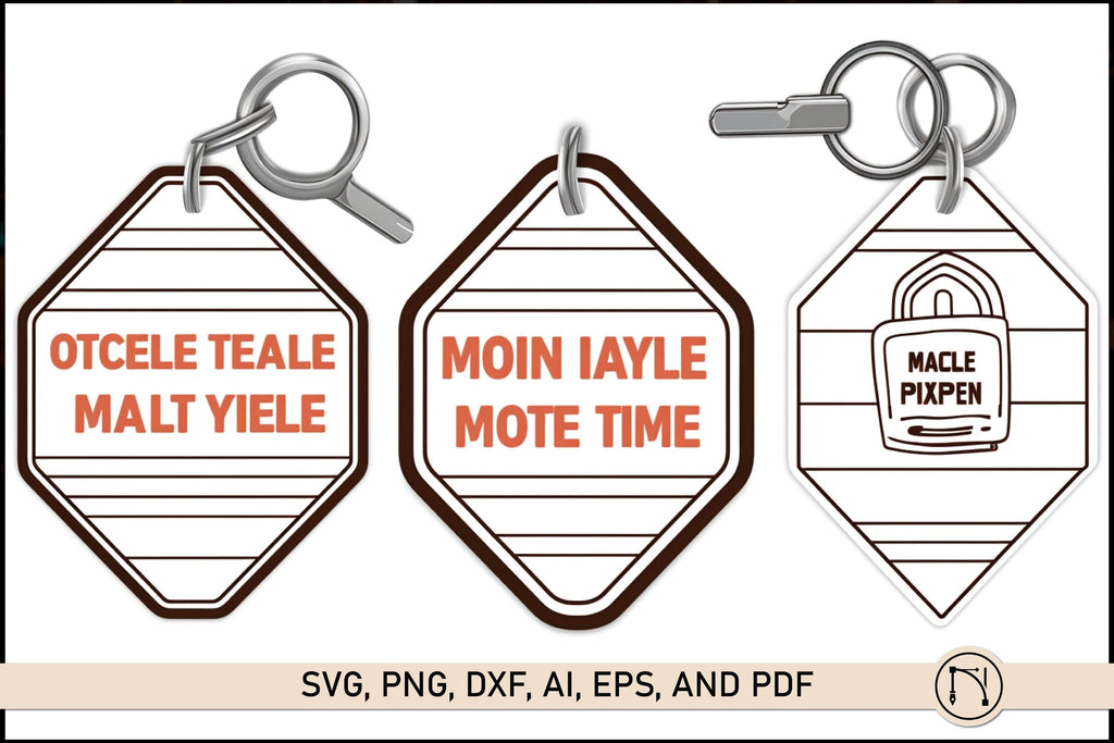 Motel Keychain Template SVG Bundle - So Fontsy
