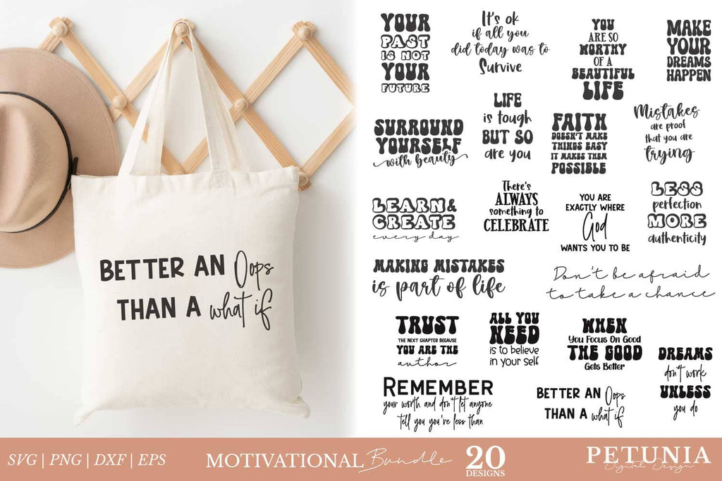 Motivational Quotes SVG Bundle | Inspirational Bundle - So Fontsy