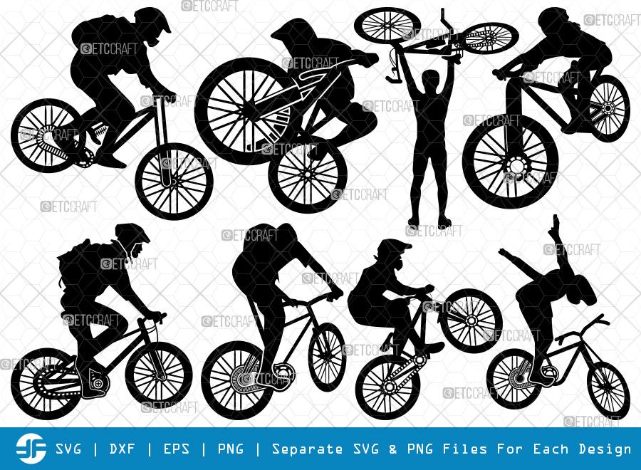 Mountain Biking SVG Cut Files | Mountain Bike Silhouette