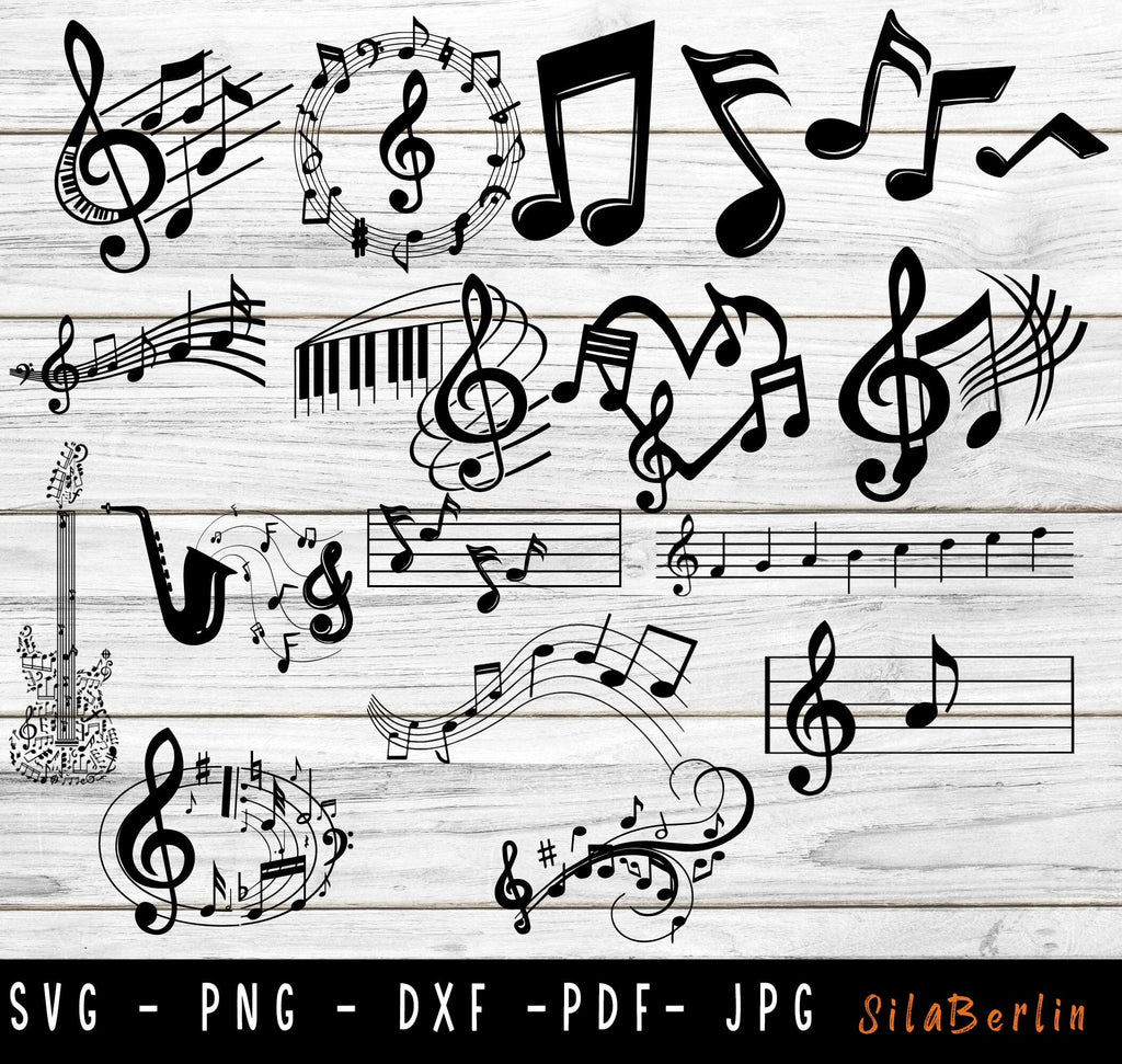 Pachet de note muzicale SVG, Music SvgPachet de note muzicale SVG, Music Svg  