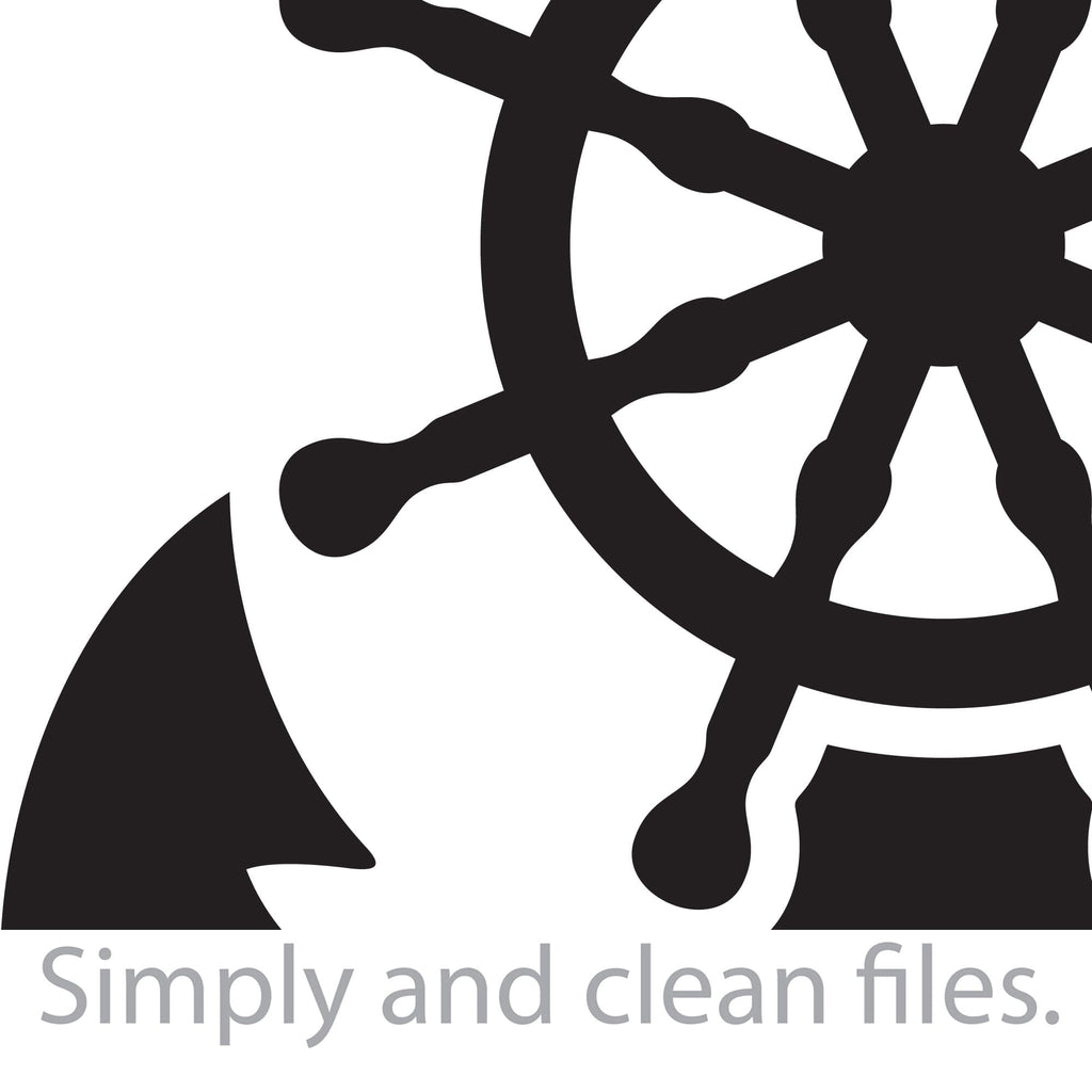 Nautical Ship Wheel and Anchor. Cut files for Cricut. Clip Art