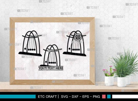 Newton Cradle Monogram, Newton Cradle Silhouette, Newton Cradle SVG, Cradle Svg, Newton Svg, Pendulum Balls, Cradle Ball Svg, SB00009 SVG ETC Craft