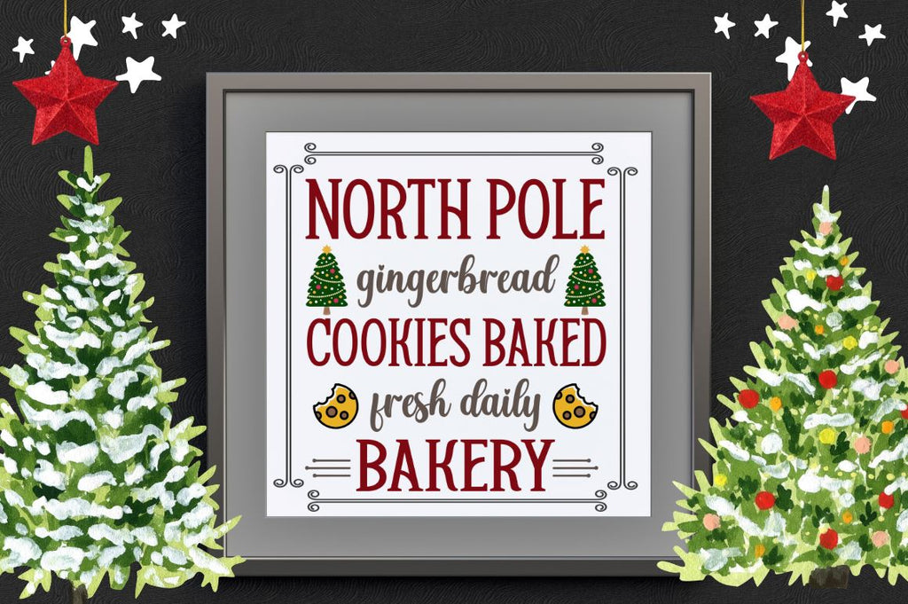 North pole gingerbread cookies baked fresh daily bakery SVG So Fontsy