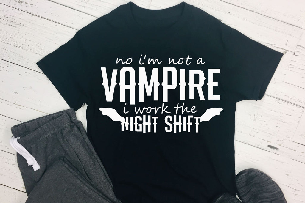  Halloween Graveyard Shift Black Graphic T-Shirt