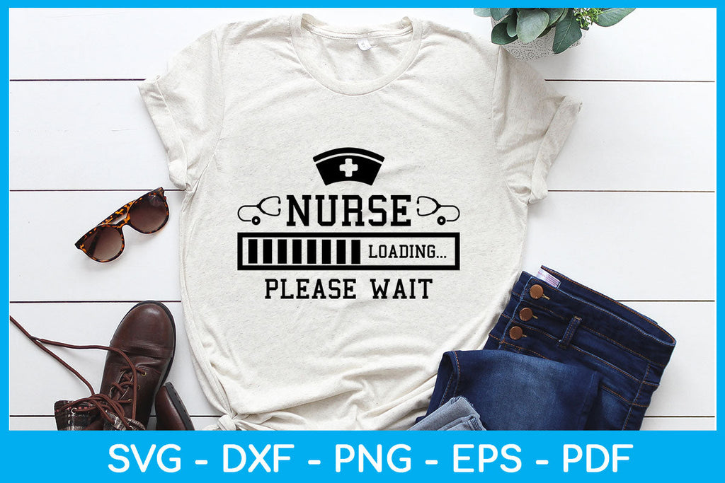 Nurse Loading Please Wait SVG PNG PDF Cut File So Fontsy