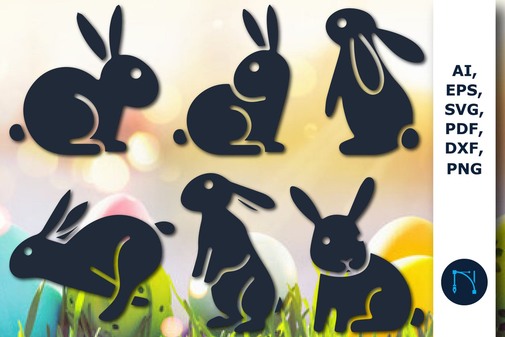 Paper cut Easter Bunny SVG bundle - So Fontsy