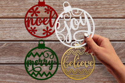 Papercut Christmas Word Ornaments SVG Risa Rocks It 