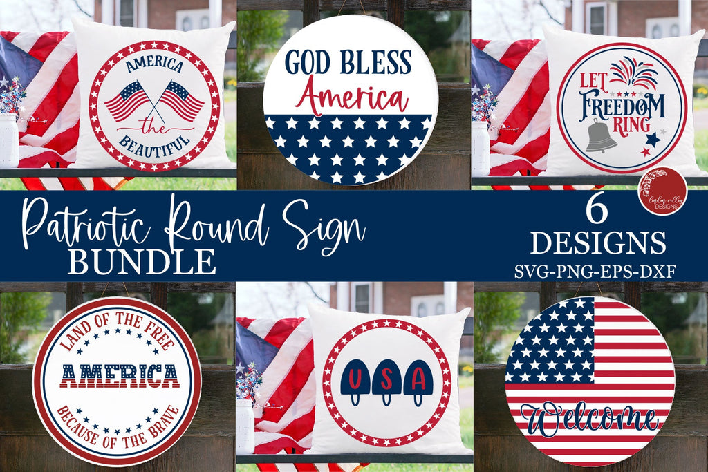 Patriotic Svg Bundle-4th Of July Svg-round Sign Bundle - So Fontsy