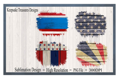 Patriotic Wood Background, Set of four, Design Elements, PNG Sublimation Design, Digital Download, Individual PNGs Sublimation Keepsake Treasures Designs LLC. 