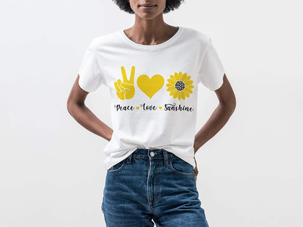 Peace Love Sunshine Svg, Sunflower Svg, Funny Summer