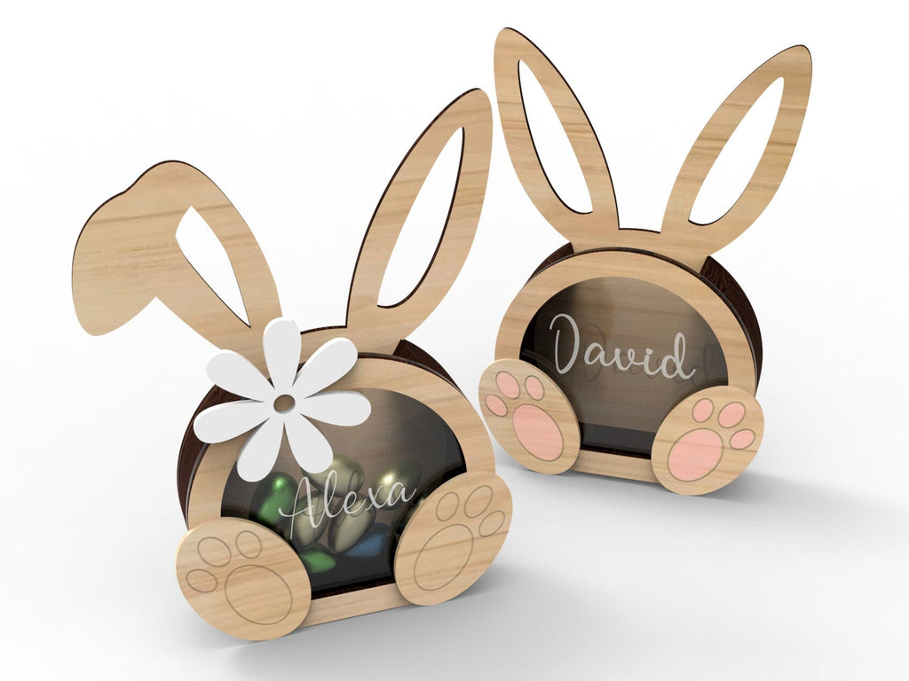 Personalized Easter bunny box for chocolate eggs - laser cutting file ...