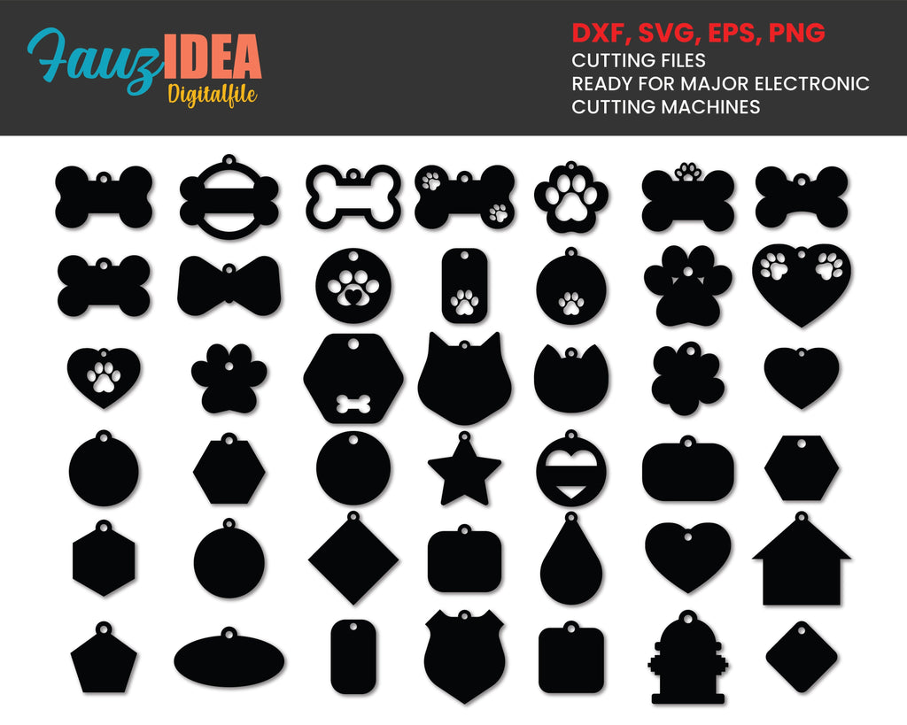 Pet Tags SVG, Dog ID Tags, Cat ID Tags, Dog collar svg, Bone svg