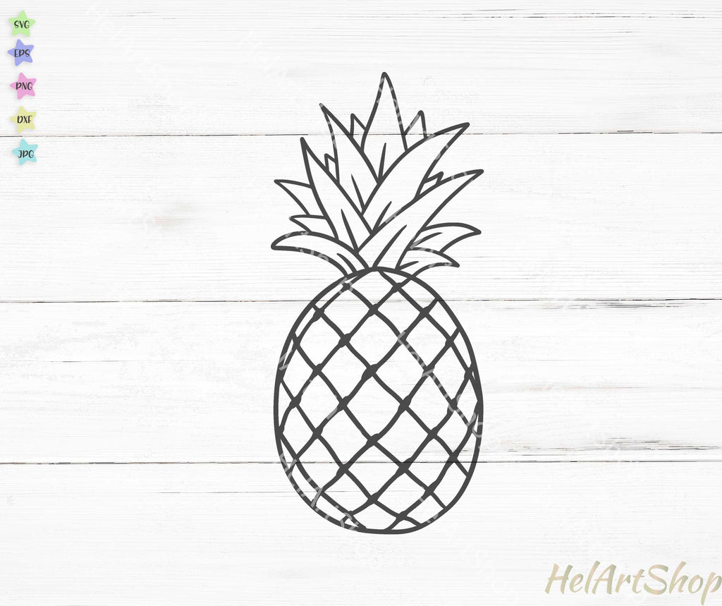 pineapple drawing outline