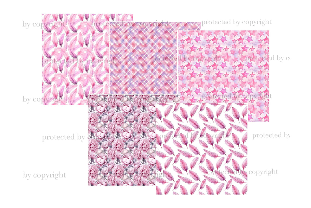 Pink Baby Girl Digital Paper | Newborn Baby Graphic - So Fontsy