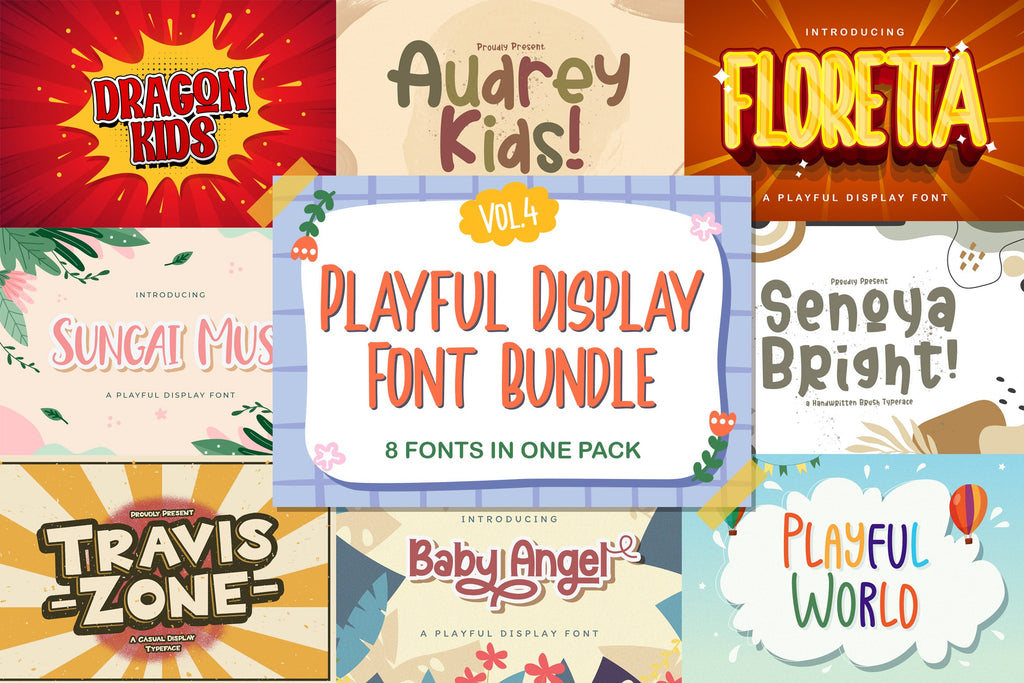 Playful Display Font Bundle Vol 4 - So Fontsy
