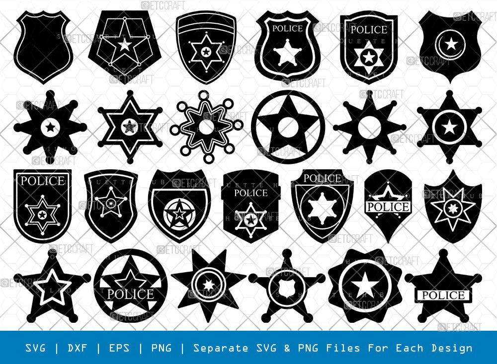Police Badge SVG, Badge Silhouette, Police Svg, Police Cap Svg, Police