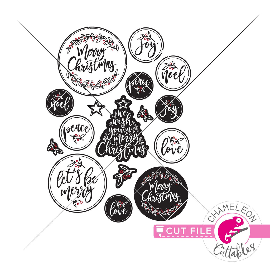 Print and Cut Christmas Stickers Bundle PNG - So Fontsy