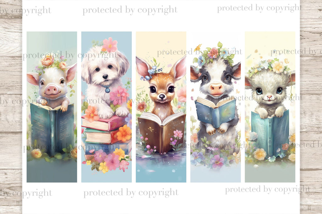 Printable Bookmarks Animals | Kitty Printable Bundle - So Fontsy