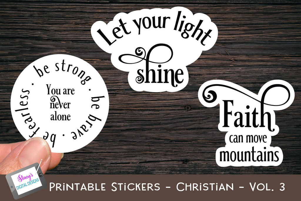 Printable Stickers Christian Bible Verses Vol. 3 PNG So Fontsy