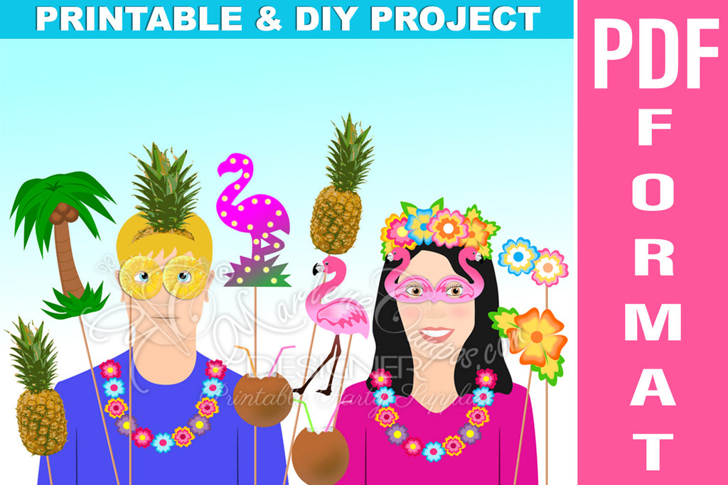 PRINTABLE Tropical Flamingo Photo Booth Props | 22 images - So Fontsy printable-tropical-flamingo-photo-booth-props-22-images-so-fontsy