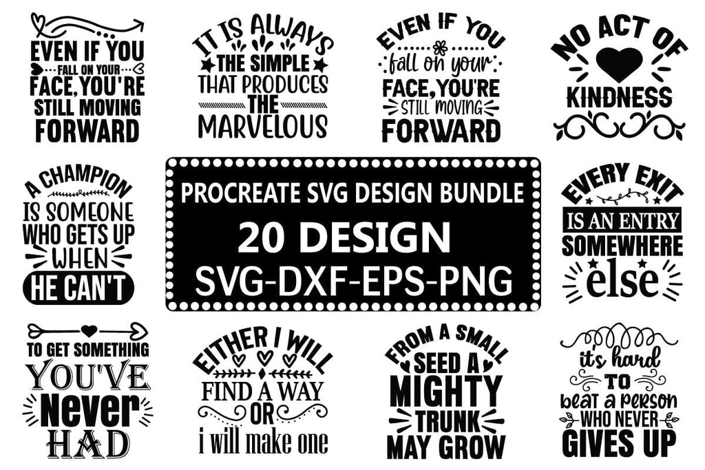 Procreate svg design bundle So Fontsy