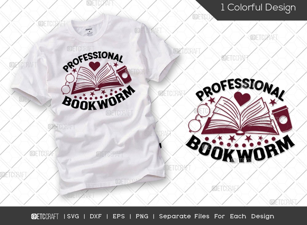 Professional Bookworm SVG Cut File | Librarian Svg | Book Junkie Svg ...