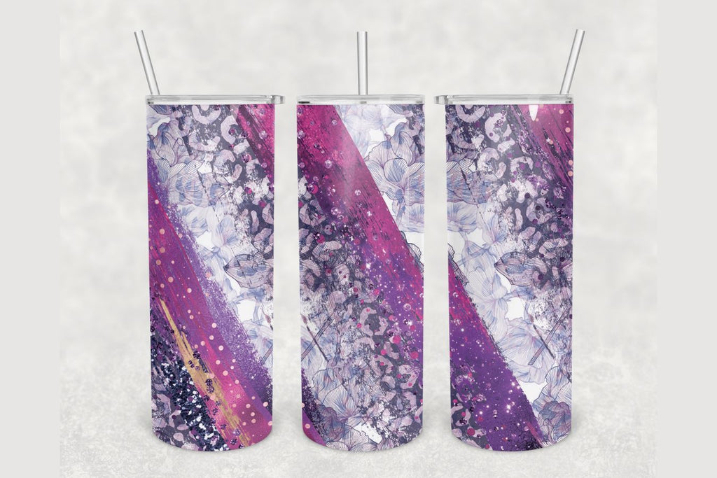 Purple Glitter Milky Way Tumbler sublimation design 20 oz skinny ...