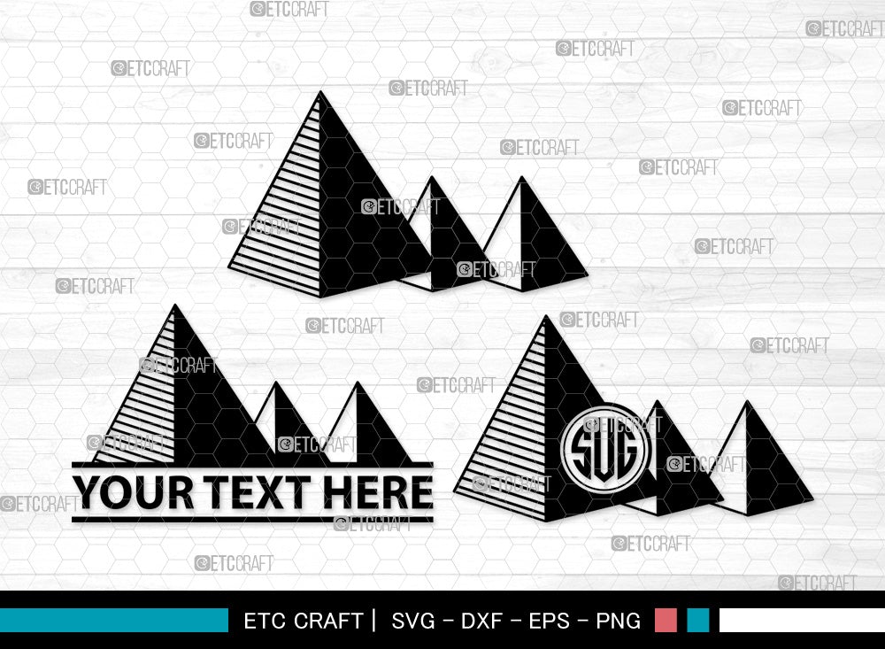 Pyramid Monogram SVG | Egypt Svg | Landmark Svg | Egeptian Svg ...