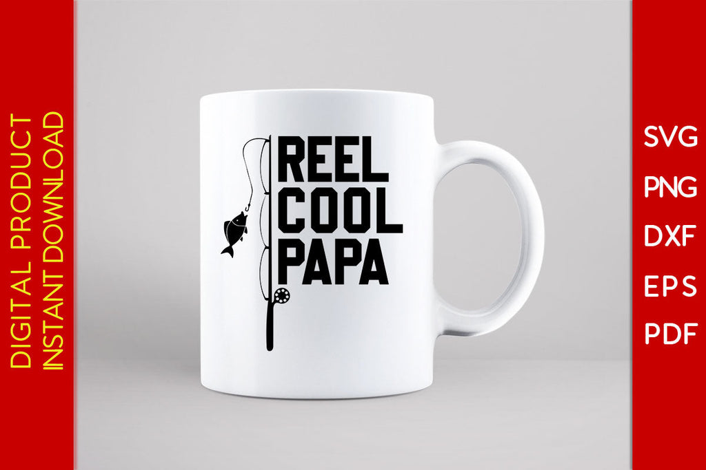 Reel Cool Fishing Papa Front & Back Coffee Mug