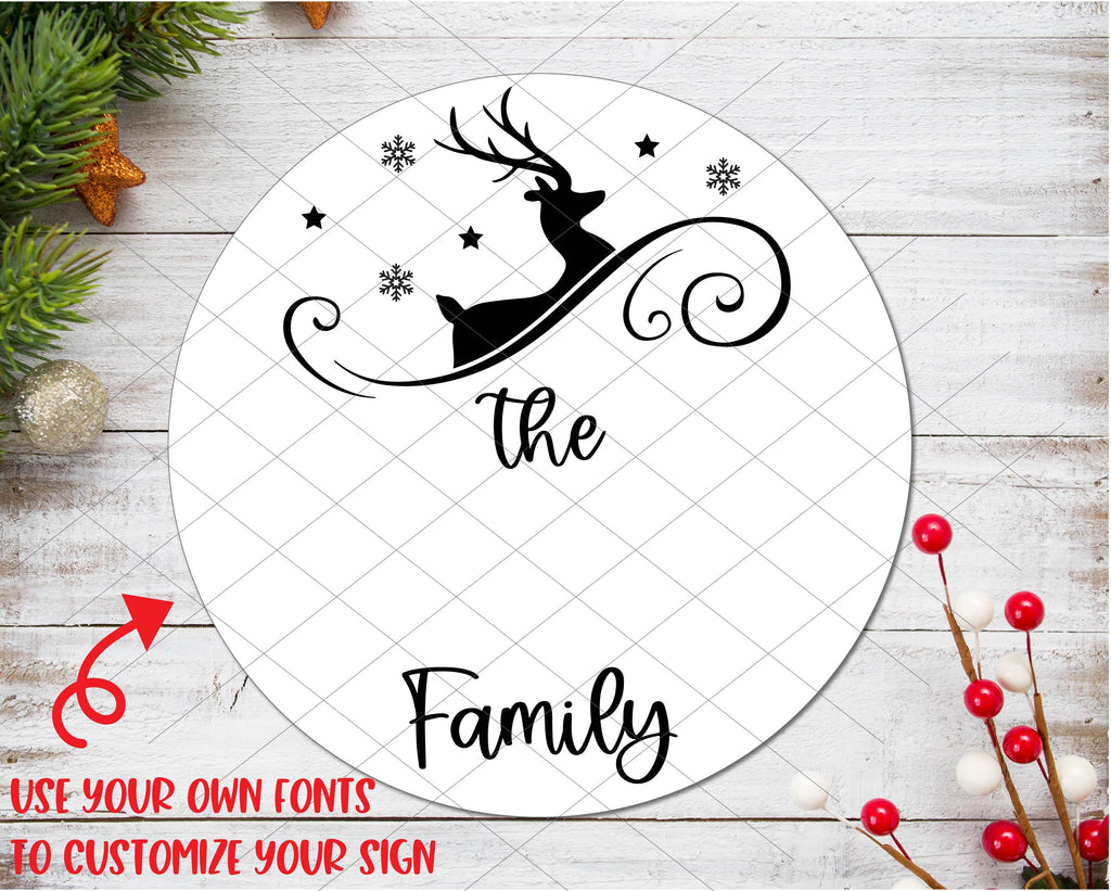 Reindeer Name Sign Door Hanger SVG | Christmas SVG | Christmas Door Ha ...