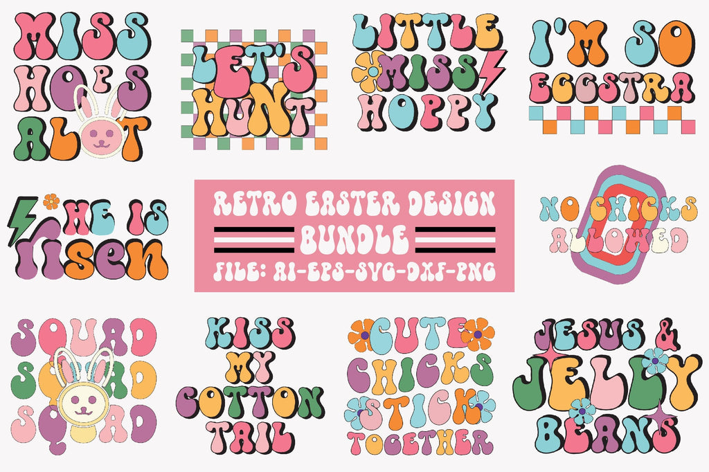 Retro Easter Design Bundle - So Fontsy