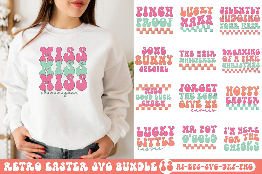 Retro Easter Svg Bundle - So Fontsy