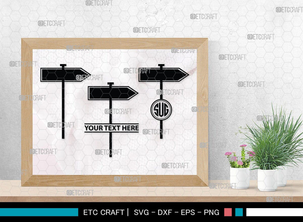 Road Sign Monogram, Road Sign Silhouette, Road Sign SVG, Highway Sign Svg, Crossroads Svg