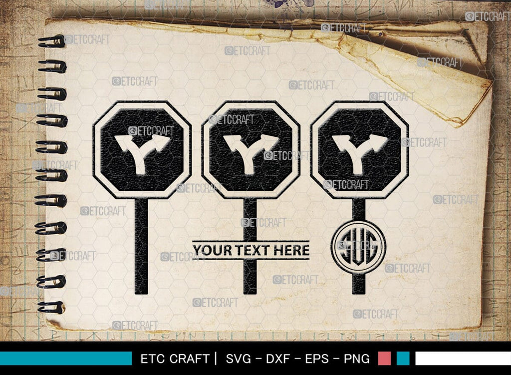 Road Sign Monogram, Road Sign Silhouette, Road Sign SVG, Highway Sign Svg, Crossroads Svg