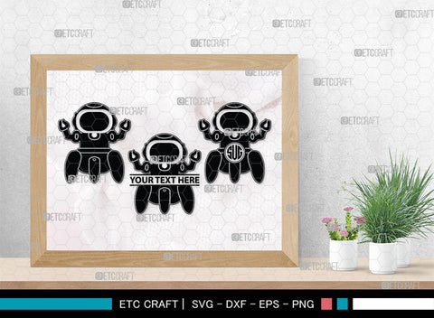 Robot Monogram, Robot Silhouette, Robot SVG, Toy Svg, Robot Head Svg, SB00400 SVG ETC Craft