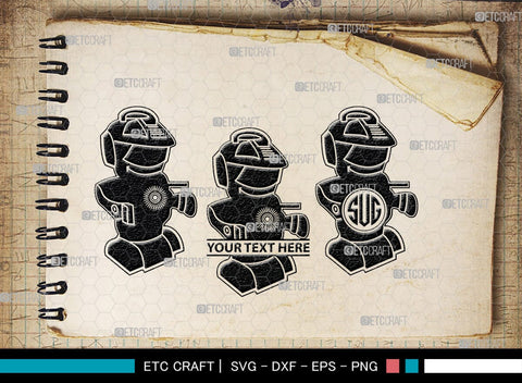 Robot Monogram, Robot Silhouette, Robot SVG, Toy Svg, Robot Head Svg, SB00400 SVG ETC Craft