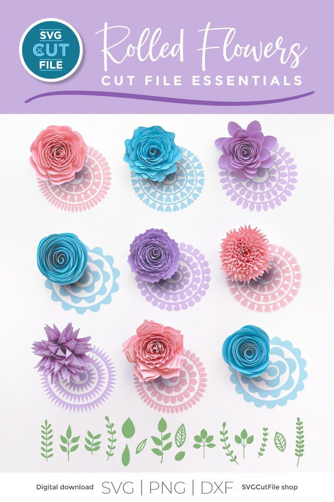 Rolled flower svg, rolled paper flowers svg, rolled rose svg