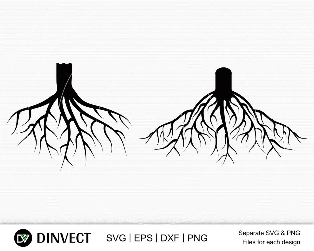 tree silhouette roots vector